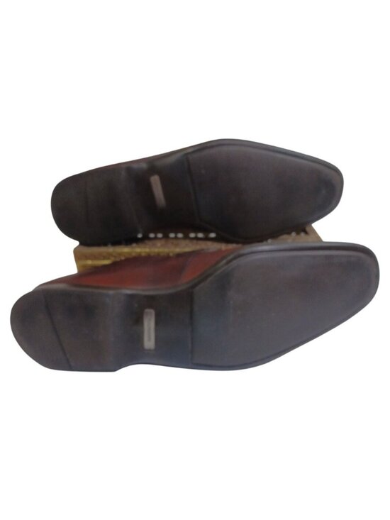 MAGNANNI Cognac Leather Buckles Stitching Low Cut Penny Loafer Shoes Size 11 M main image 7